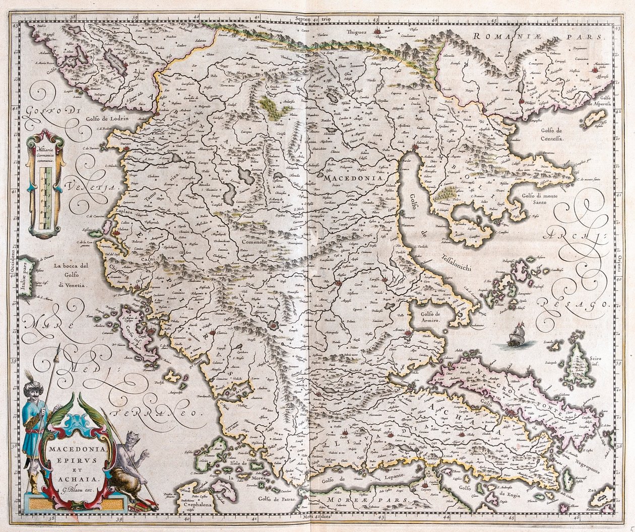 Grèce, Macédoine, Albanie, dans "Theatrum Orbis Terrarum, sive Atlas Novus" de Willem Blaeu, Amsterdam - Willem Blaeu