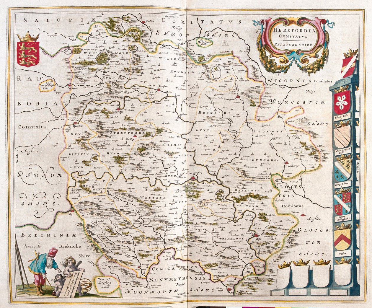 Herefordshire, dans "Theatrum Orbis Terrarum, sive Atlas Novus" de Willem Blaeu, Amsterdam - Willem Blaeu