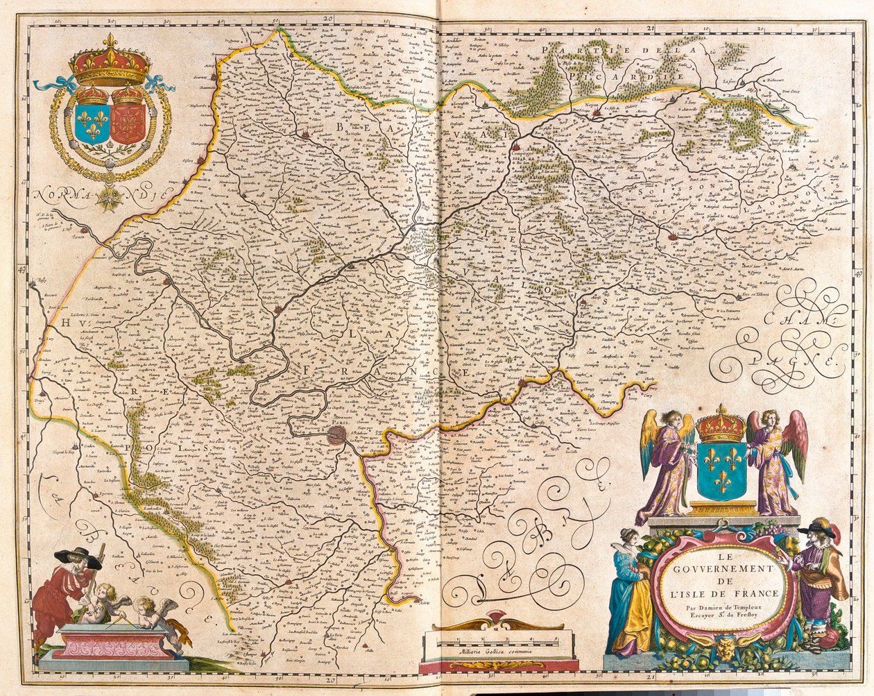 Isle de France, dans "Theatrum Orbis Terrarum, sive Atlas Novus" de Willem Blaeu, Amsterdam - Willem Blaeu