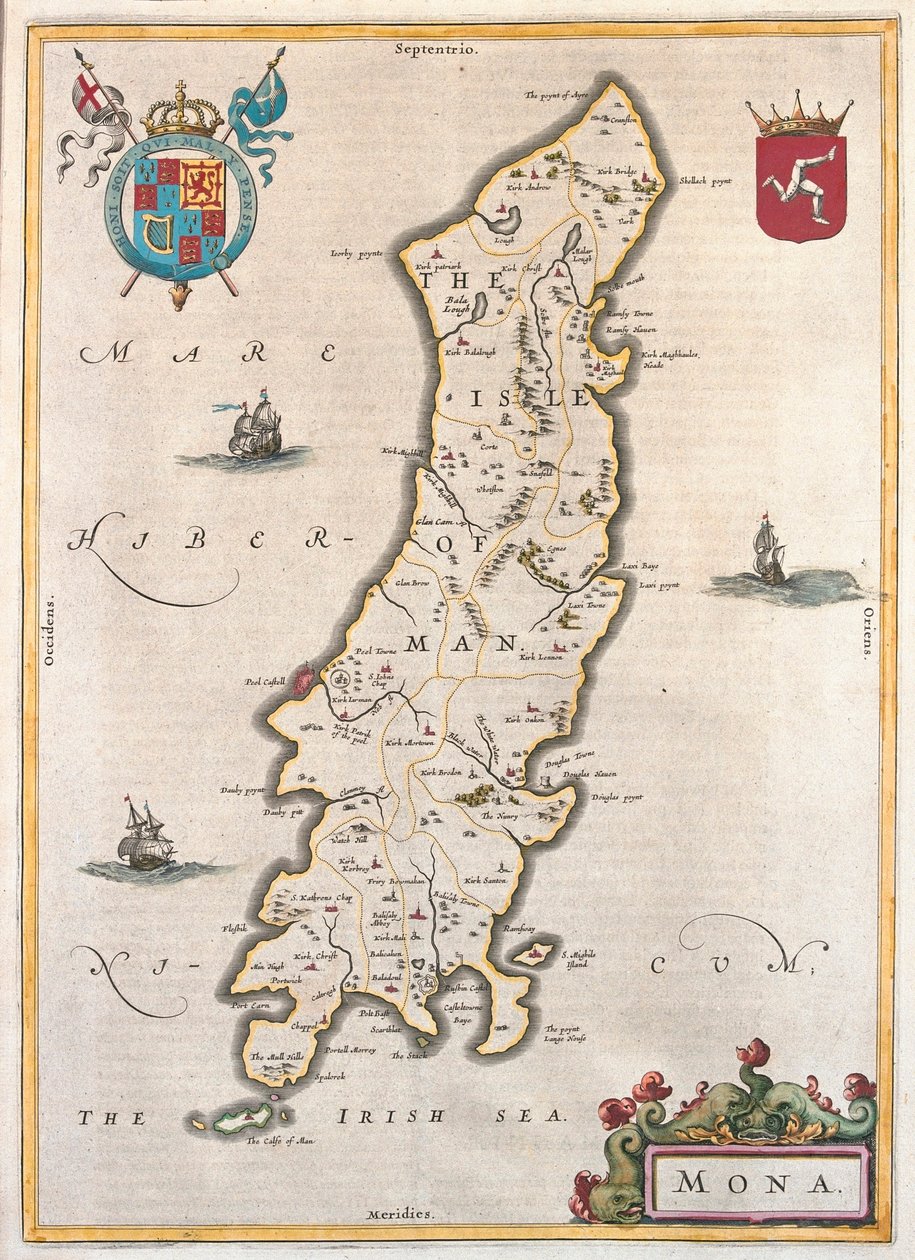 Île de Man, dans "Theatrum Orbis Terrarum, sive Atlas Novus" de Willem Blaeu, Amsterdam - Willem Blaeu