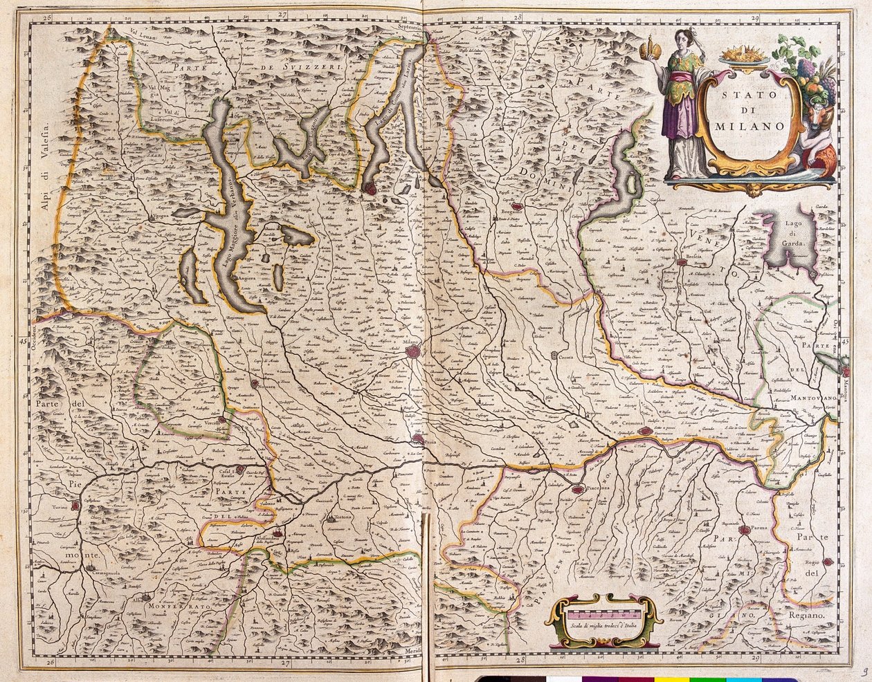 Lombardie, Italie, dans "Theatrum Orbis Terrarum, sive Atlas Novus" de Willem Blaeu, Amsterdam - Willem Blaeu