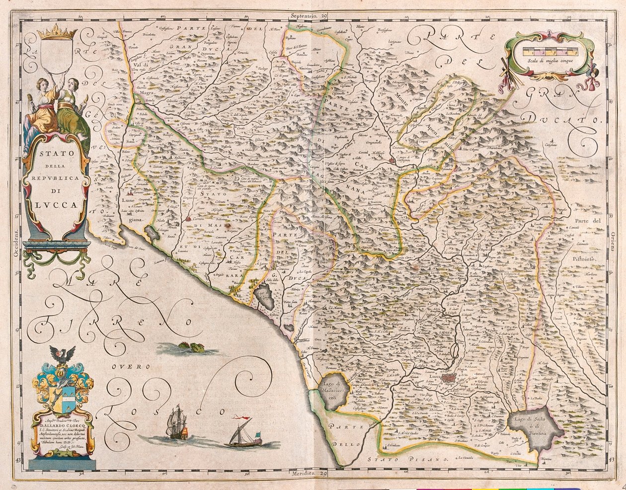 Lucques, Italie, dans "Theatrum Orbis Terrarum, sive Atlas Novus" de Willem Blaeu, Amsterdam - Willem Blaeu