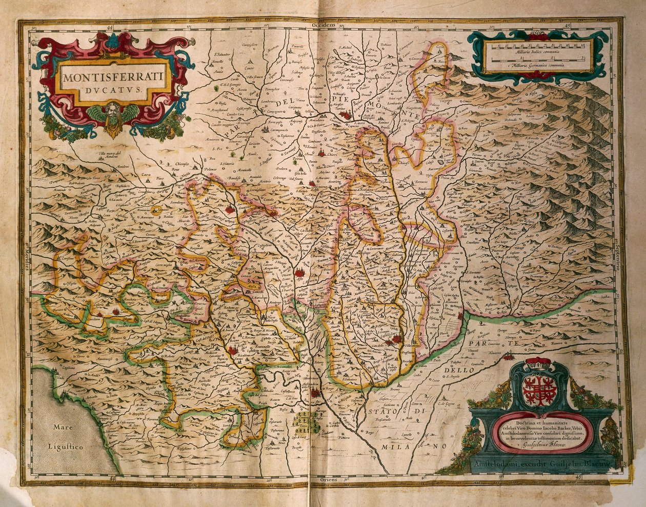 Carte du Duché de Montferrat, de Regionum Italiae, par Willem Blaeu - Willem Blaeu