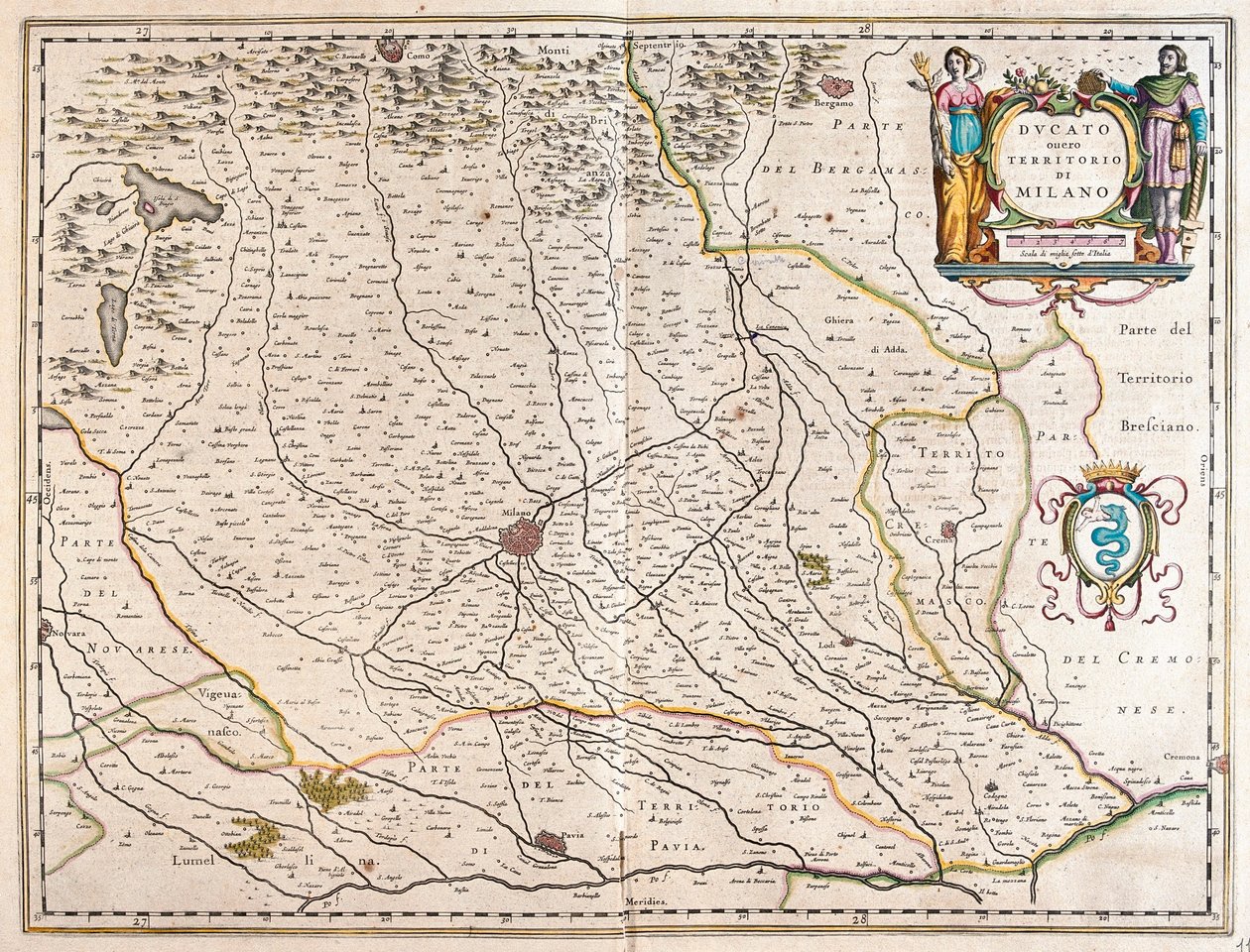Milan, Italt, dans "Theatrum Orbis Terrarum, sive Atlas Novus" de Willem Blaeu, Amsterdam - Willem Blaeu