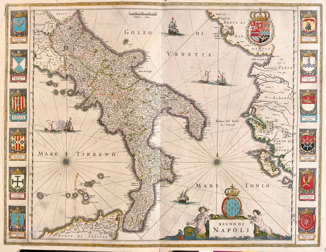 Naples, Italie, dans "Theatrum Orbis Terrarum, sive Atlas Novus" de Willem Blaeu, Amsterdam - Willem Blaeu