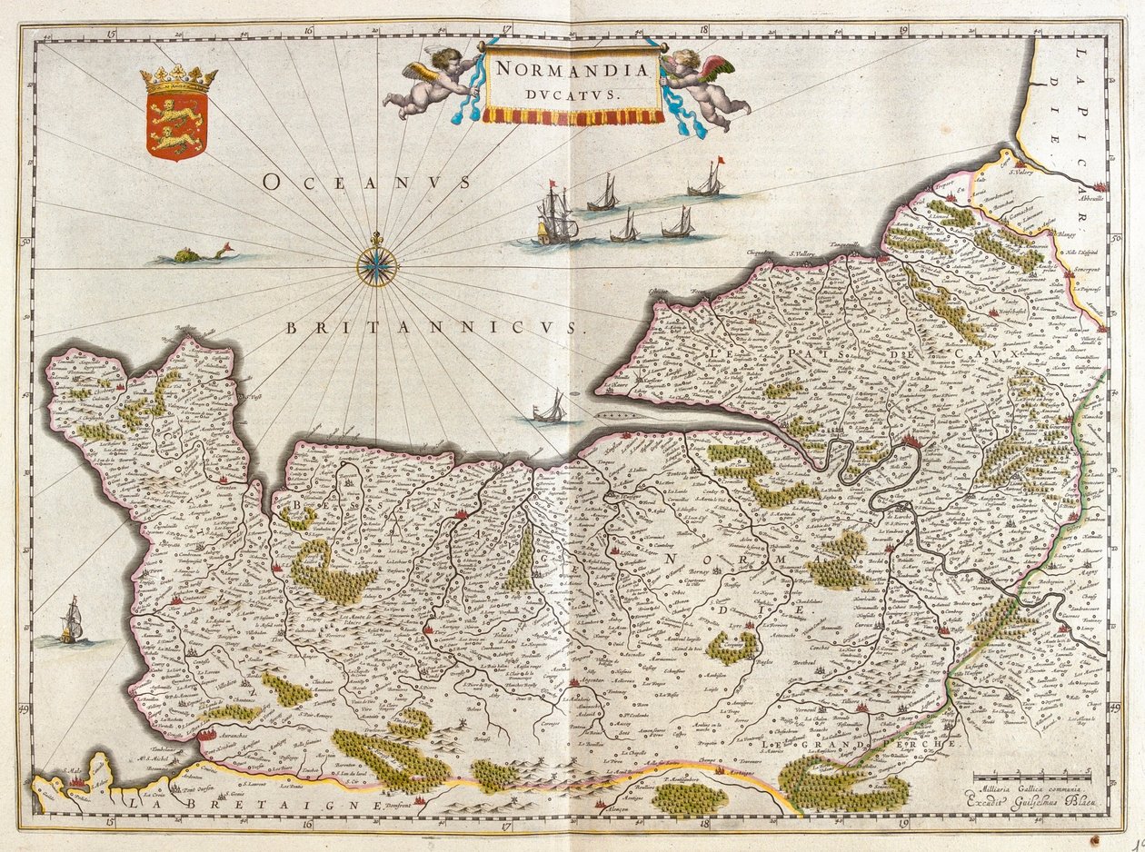 Normandie, dans "Theatrum Orbis Terrarum, sive Atlas Novus" de Willem Blaeu, Amsterdam - Willem Blaeu