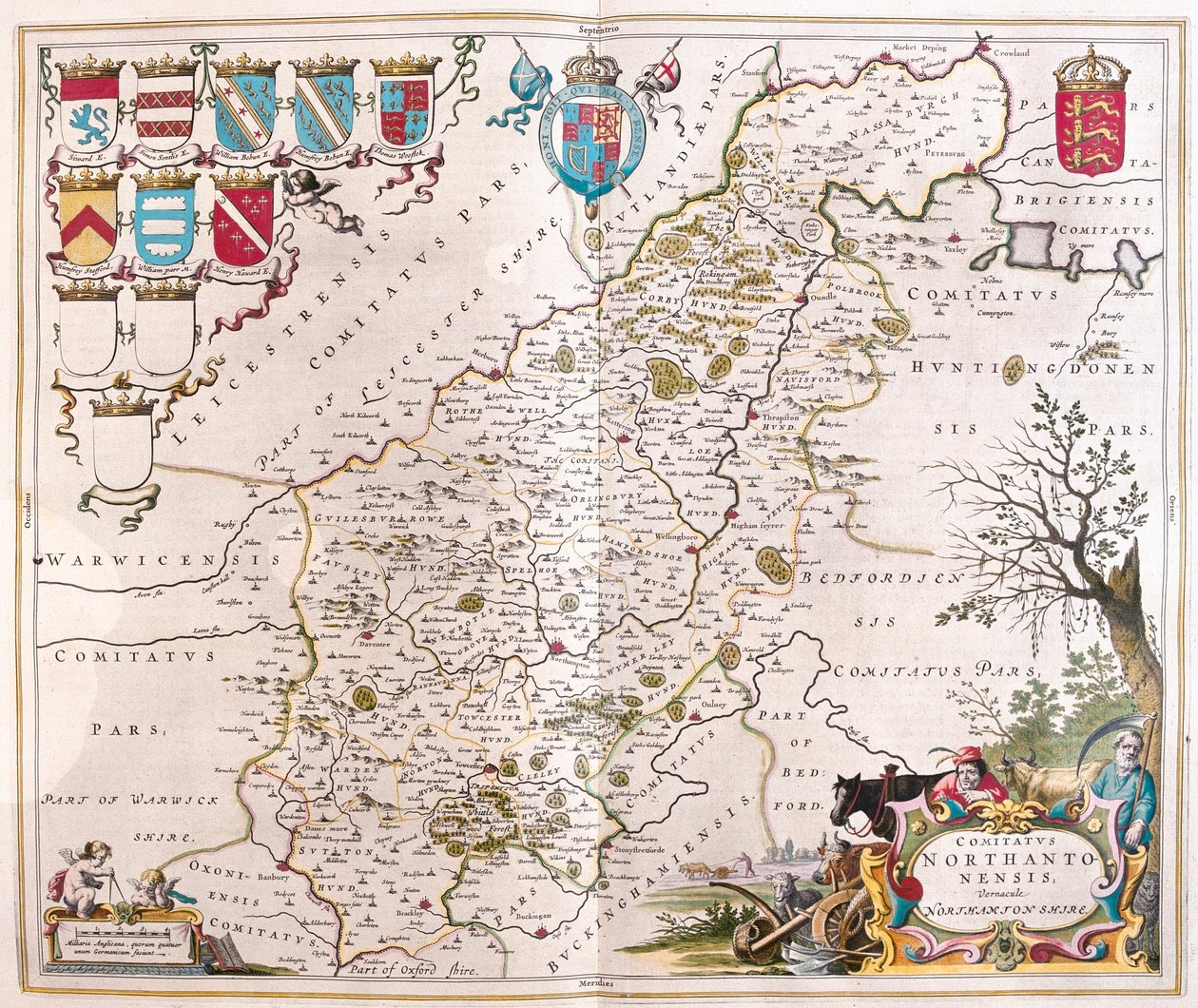 Comté de Northampton, dans "Theatrum Orbis Terrarum, sive Atlas Novus" de Willem Blaeu, Amsterdam - Willem Blaeu