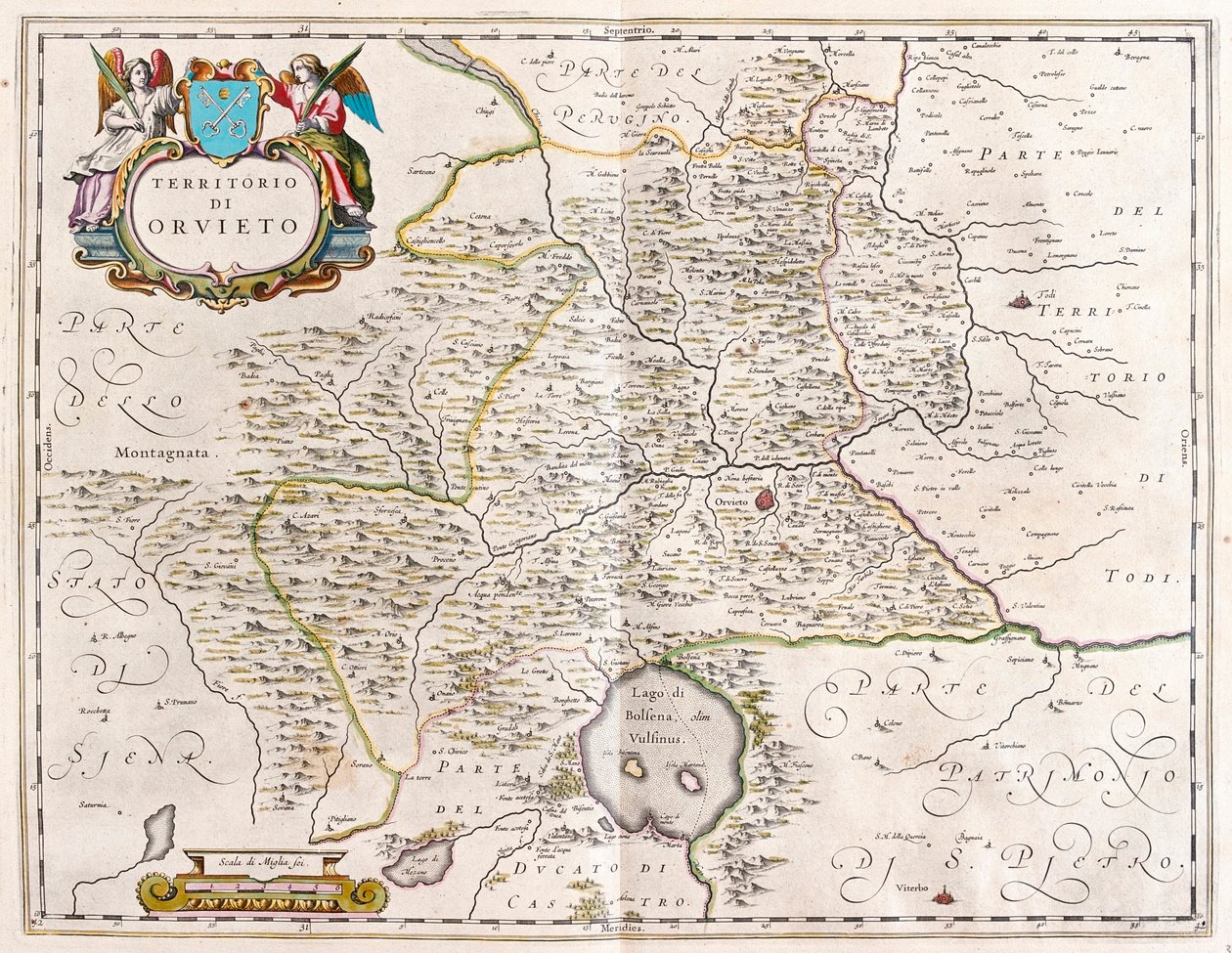 Orvieto, lac de Bolsena, Italie, dans "Theatrum Orbis Terrarum, sive Atlas Novus" de Willem Blaeu, Amsterdam - Willem Blaeu