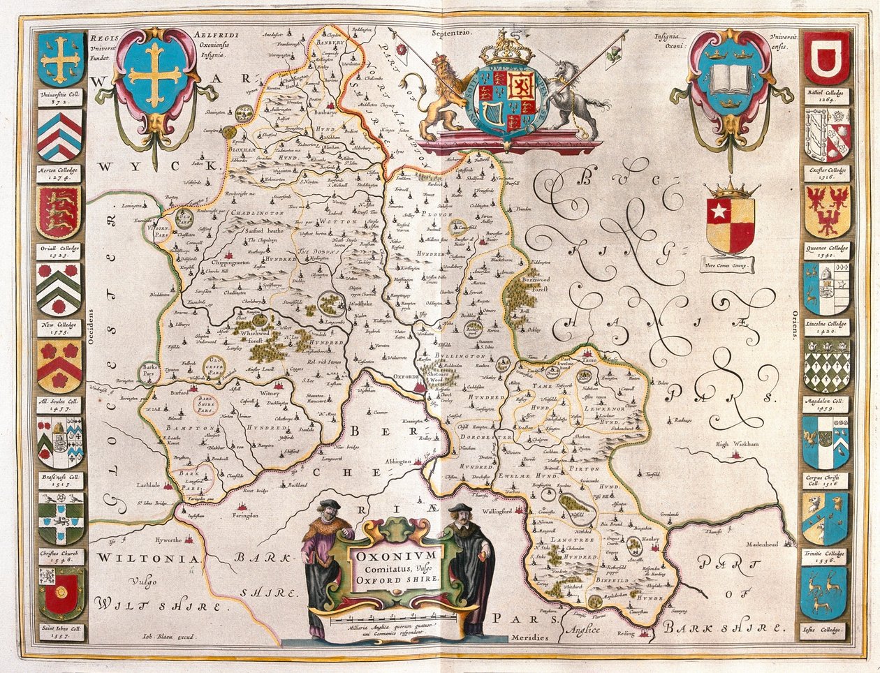 Oxfordshire, dans "Theatrum Orbis Terrarum, sive Atlas Novus" de Willem Blaeu, Amsterdam - Willem Blaeu