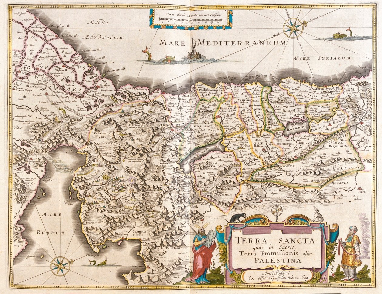 Palestine, dans "Theatrum Orbis Terrarum, sive Atlas Novus" de Willem Blaeu, Amsterdam - Willem Blaeu