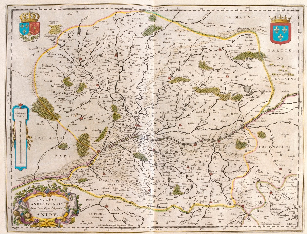 Pays de la Loire - Normandie, dans "Theatrum Orbis Terrarum, sive Atlas Novus" de Willem Blaeu, Amsterdam - Willem Blaeu