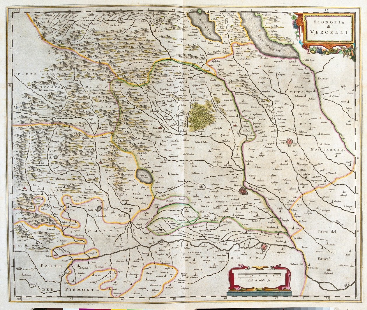 Piémont, Italie, dans "Theatrum Orbis Terrarum, sive Atlas Novus" de Willem Blaeu, Amsterdam - Willem Blaeu