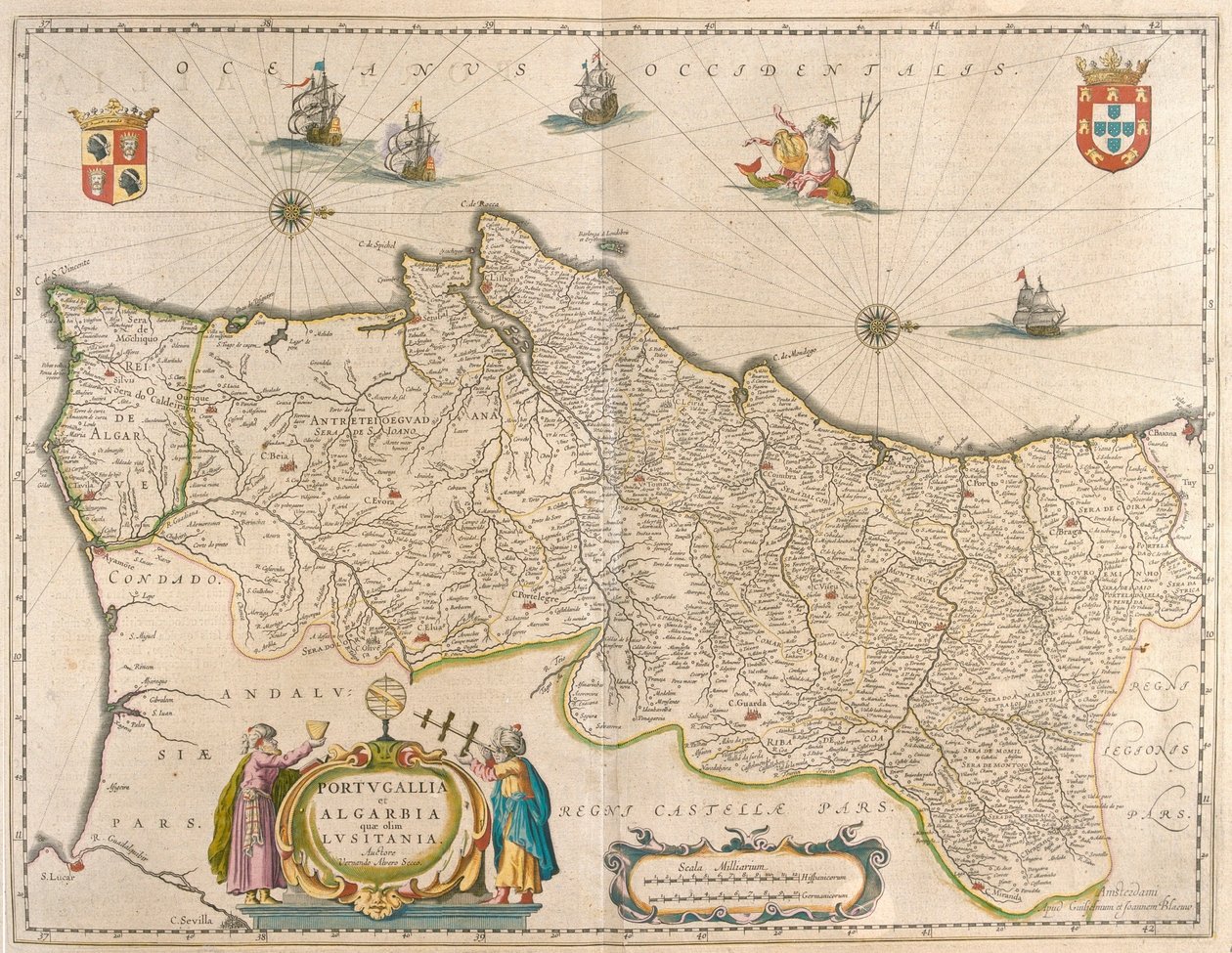 Portugal et Algarve, dans "Theatrum Orbis Terrarum, sive Atlas Novus" de Willem Blaeu, Amsterdam - Willem Blaeu
