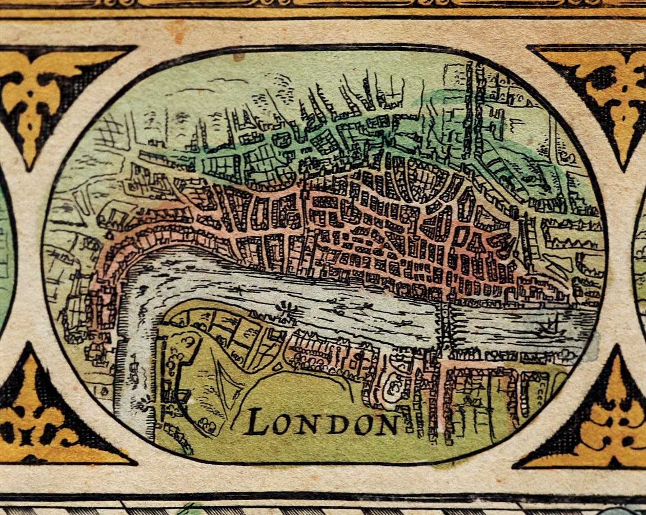 Représentation de la ville de Londres. Détail d
