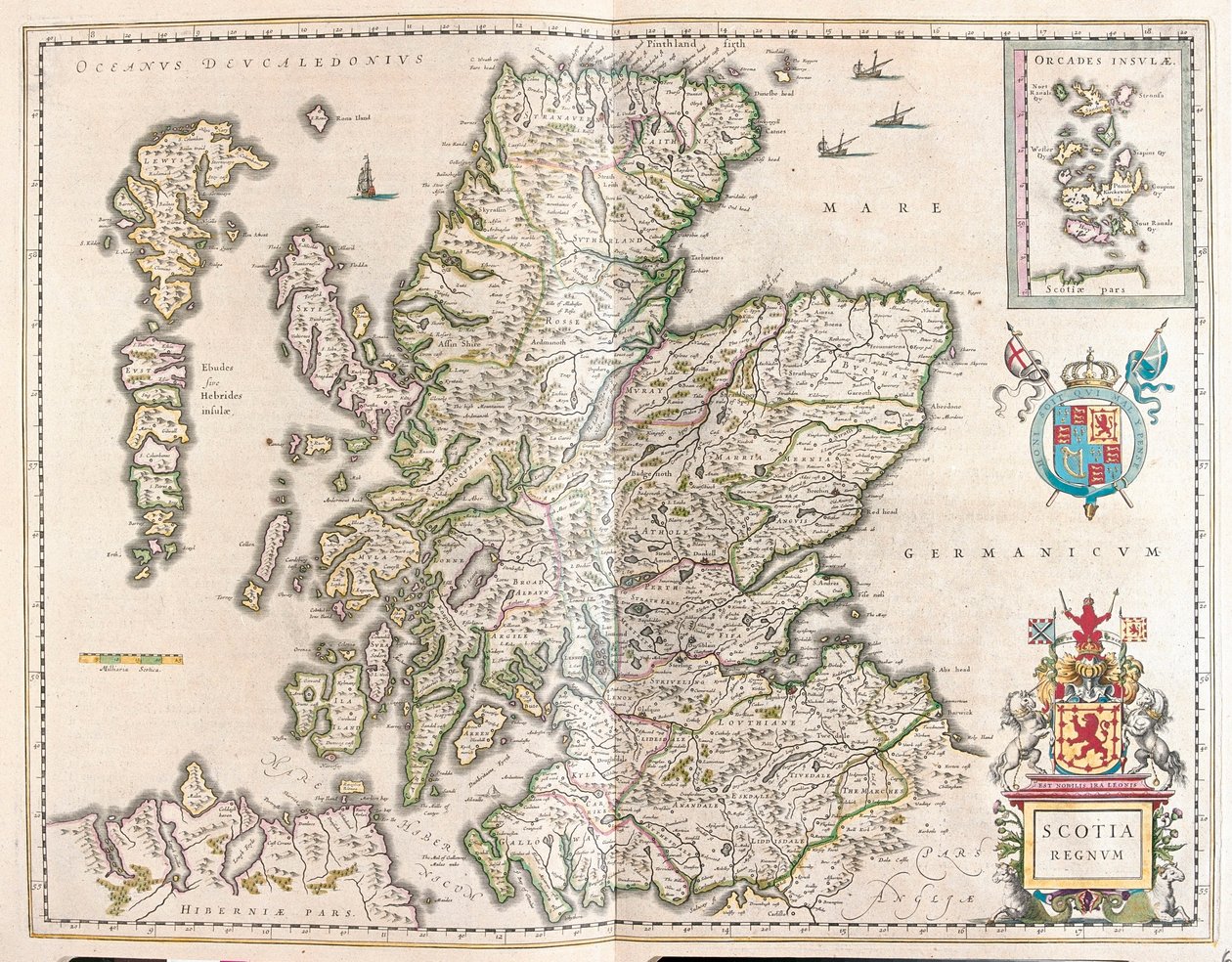 Écosse, dans "Theatrum Orbis Terrarum, sive Atlas Novus" de Willem Blaeu, Amsterdam - Willem Blaeu