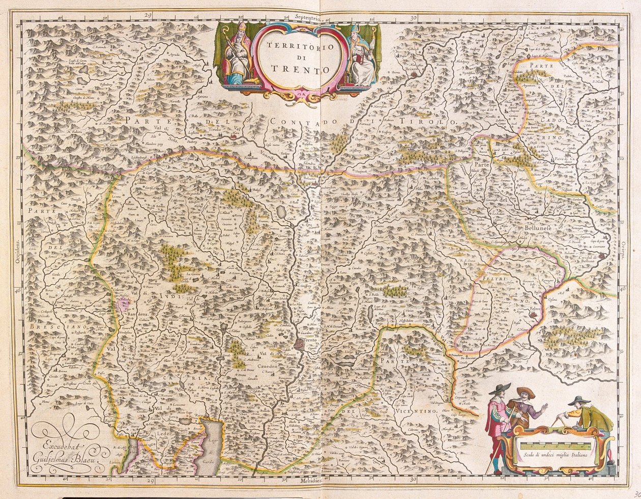 Trento, Italie, dans "Theatrum Orbis Terrarum, sive Atlas Novus" de Willem Blaeu, Amsterdam - Willem Blaeu