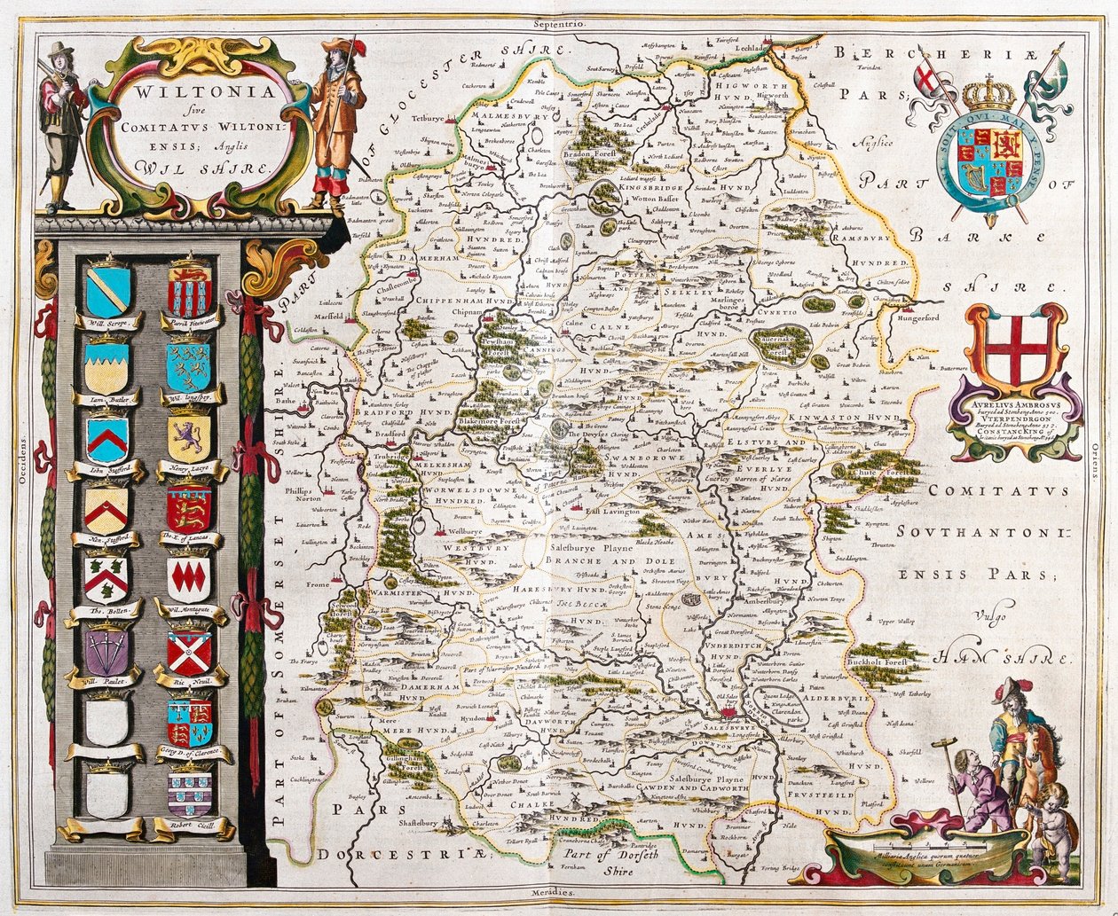 Wilshire, dans "Theatrum Orbis Terrarum, sive Atlas Novus" de Willem Blaeu, Amsterdam - Willem Blaeu