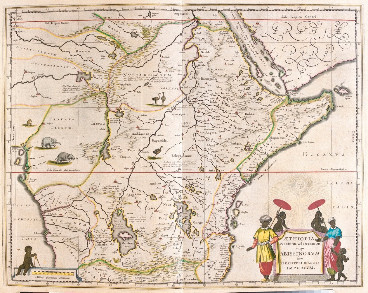 Afrique centrale et orientale, y compris le Mozambique, dans "Theatrum Orbis Terrarum, sive Atlas Novus" de Willem Blaeu, Amsterdam - Willem Blaeu