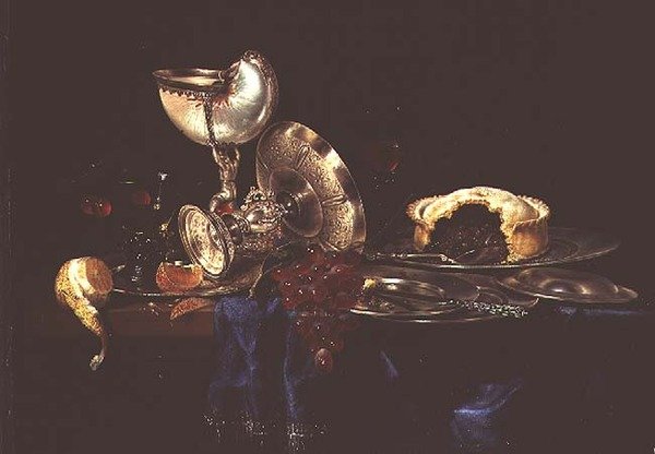 Nature morte avec tourte à la viande et coupe en nautile - Willem Claesz. Heda