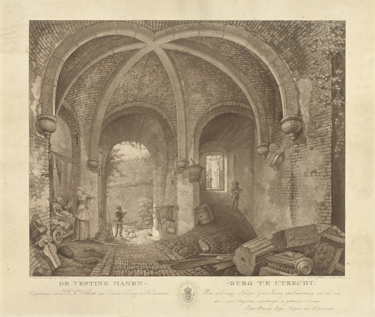 Figures sous une voûte de Manenburg, Utrecht - Willem Hendrik Hoogkamer