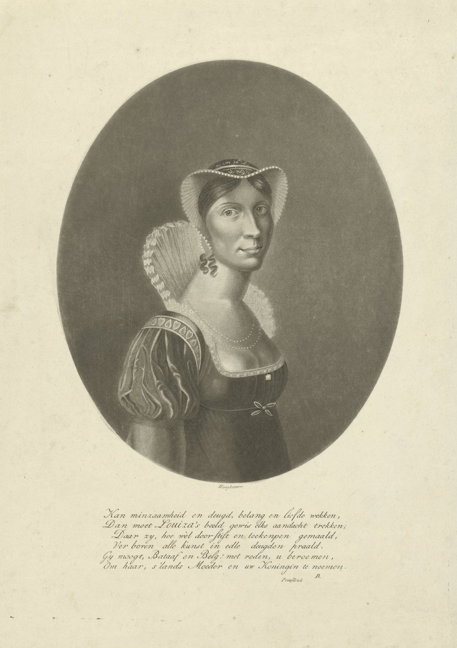 Portrait de Wilhelmine Frédérique Louise, reine des Pays-Bas - Willem Hendrik Hoogkamer