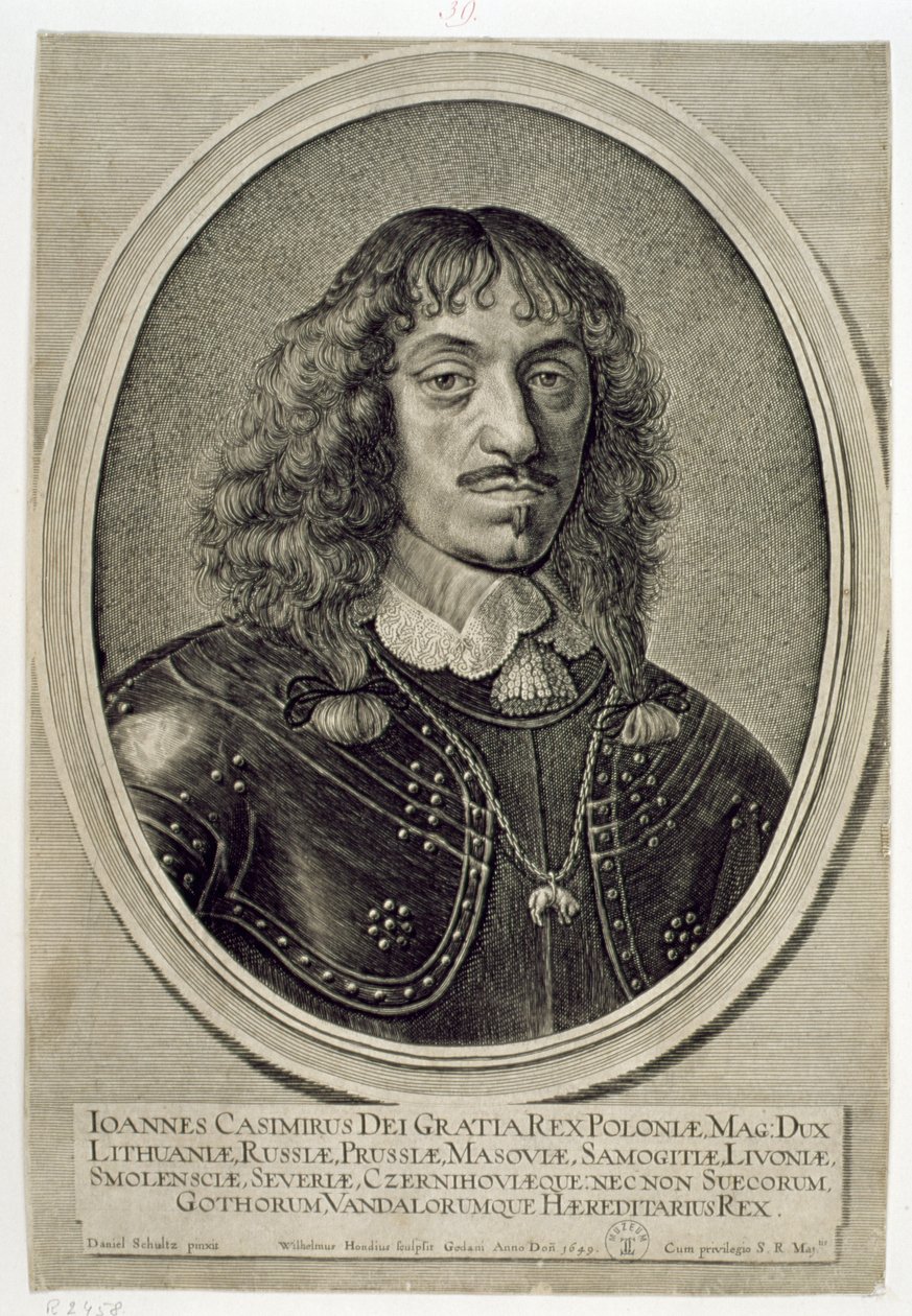 Jean Casimir Vasa (1609-72) Roi de Pologne, 1649 - Willem Hondius