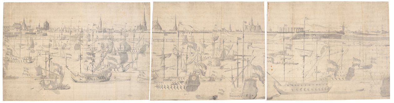 La flotte hollandaise à la rade de Copenhague en 1658 - Willem I van de Velde