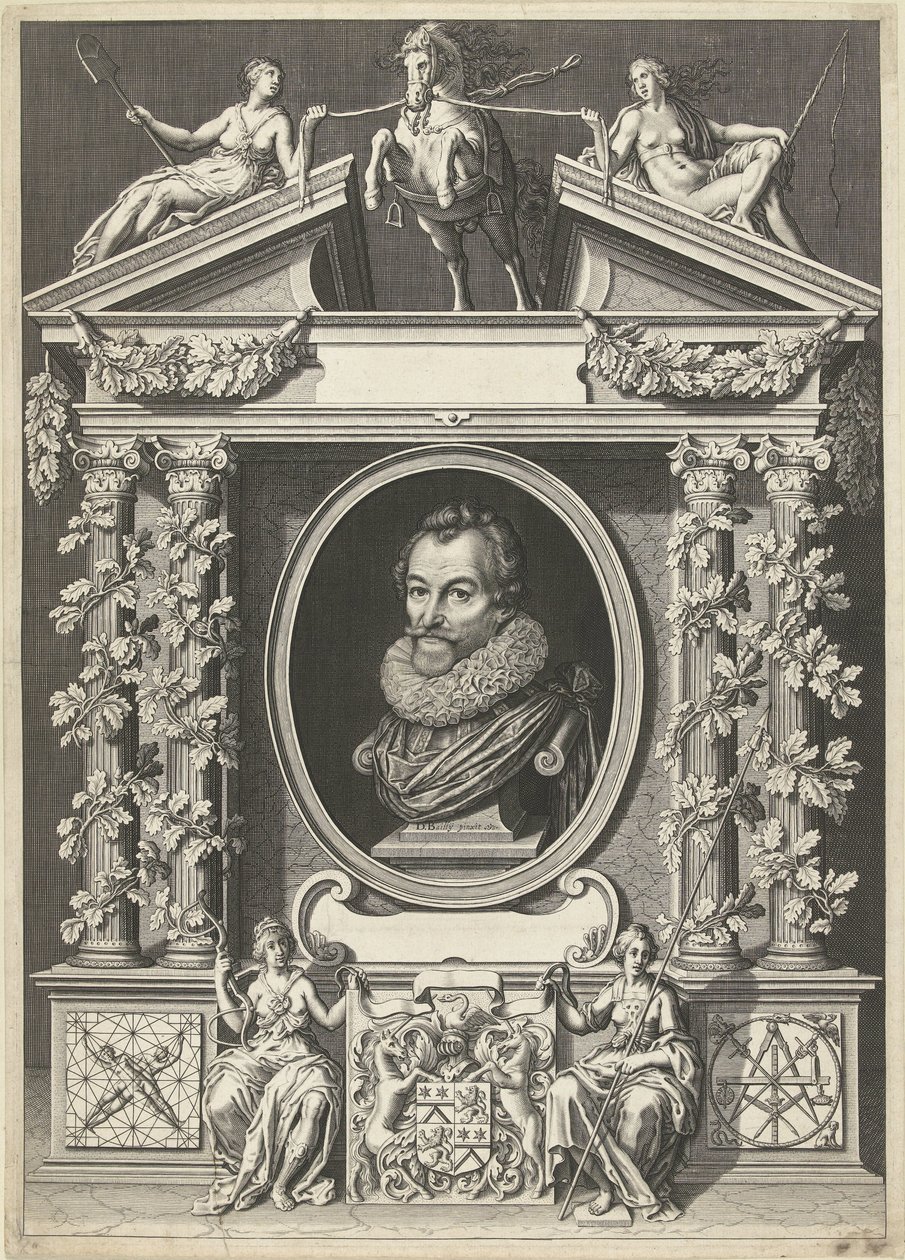 Portrait de Gerard Thibault dans un cadre architectural - Willem Jacobsz Delff