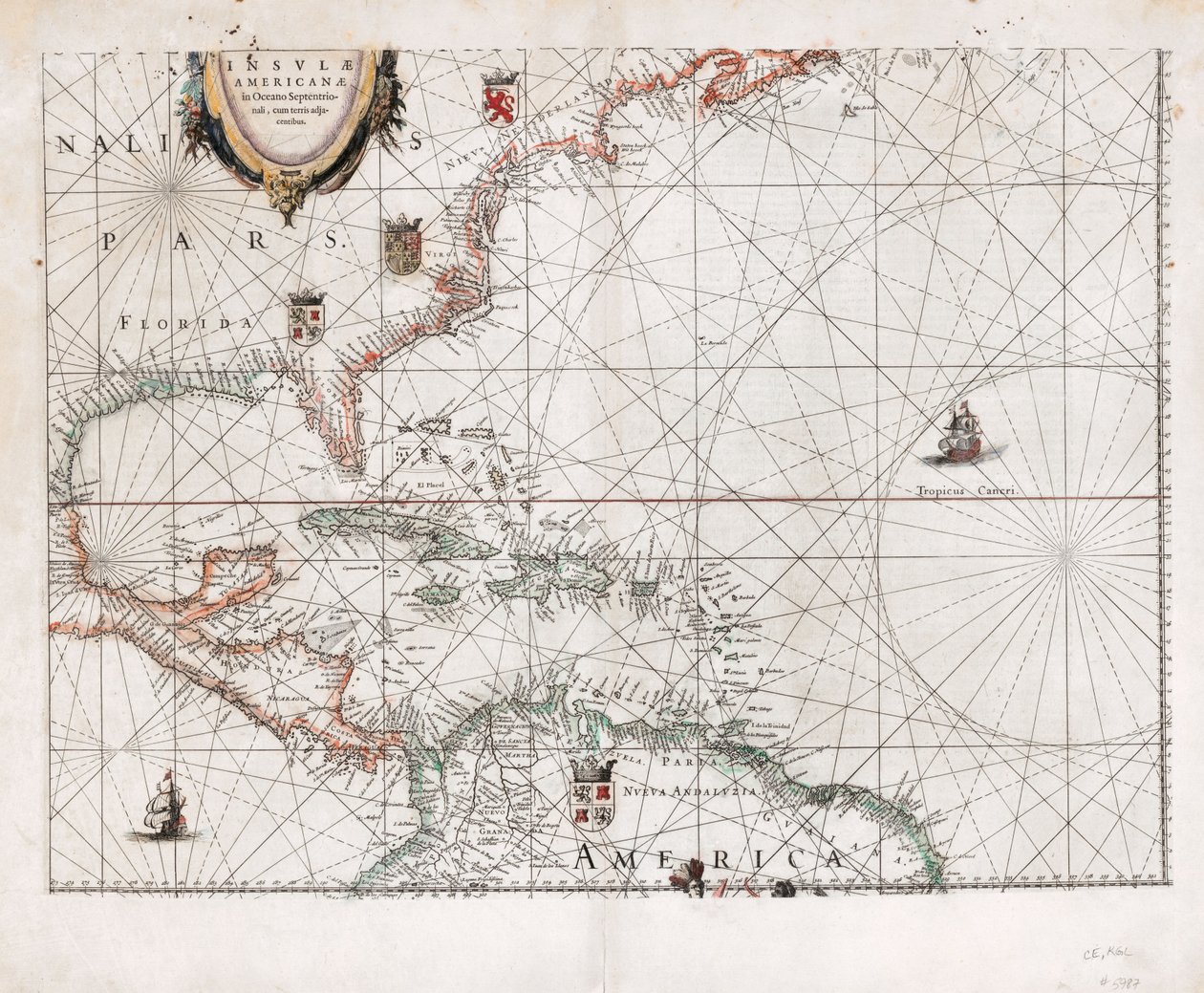 Insvlæ Americanæ in Oceano Septentrionali cum terris adjacentibus. LOC 2003630536 - Willem Janszoon Blaeu