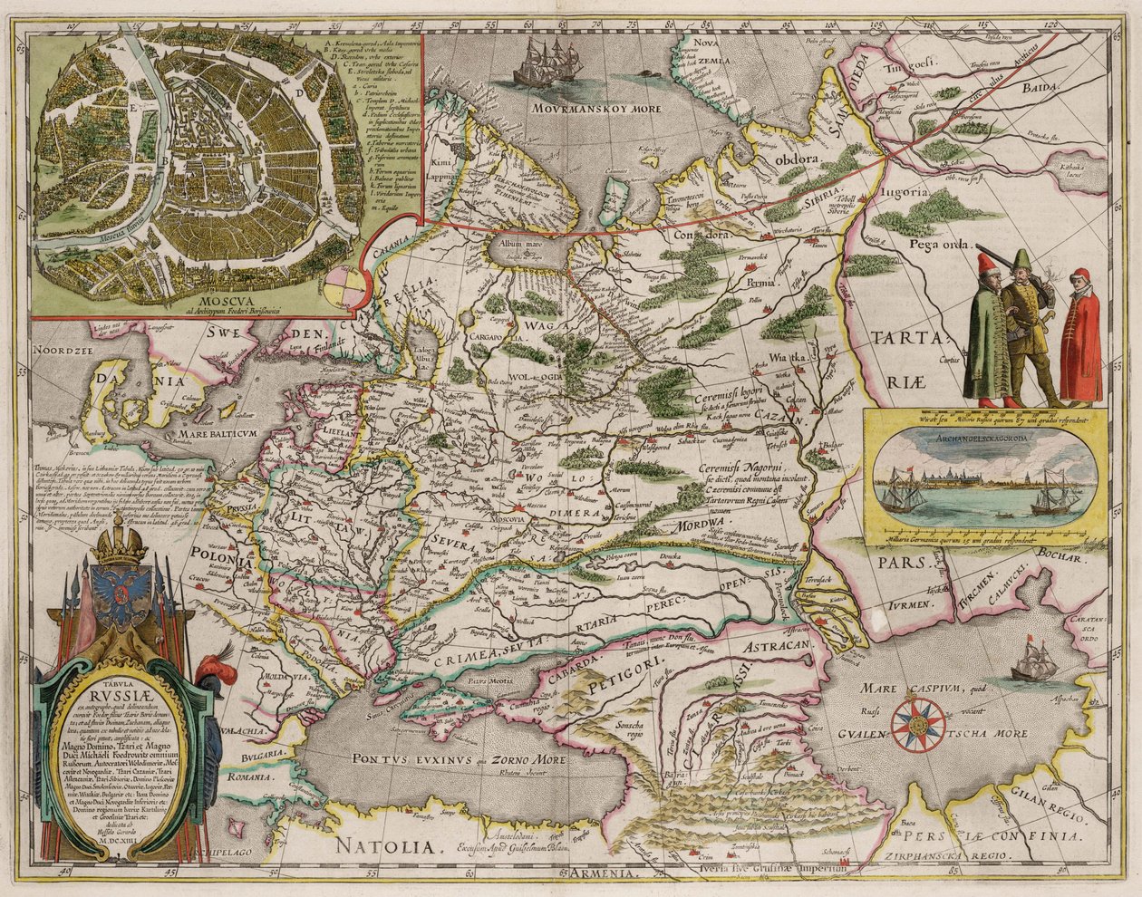 Carte de la Russie et de Moscou De : Theatrum Orbis Terrarum..., 1645 - Willem Janszoon Blaeu