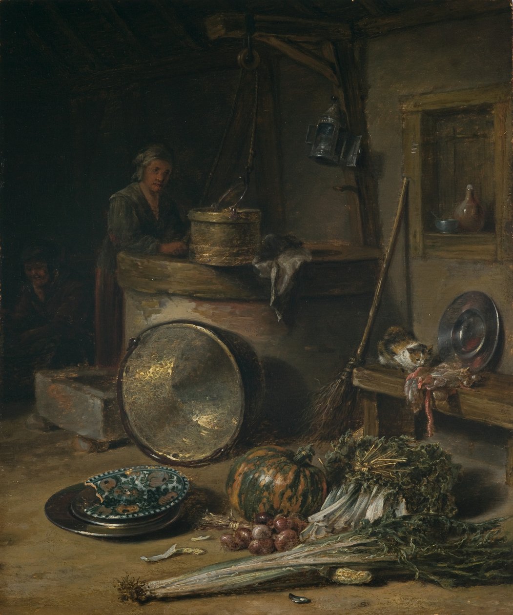 Intérieur paysan avec femme au puits, vers 1642-43 (huile sur panneau) - Willem Kalf