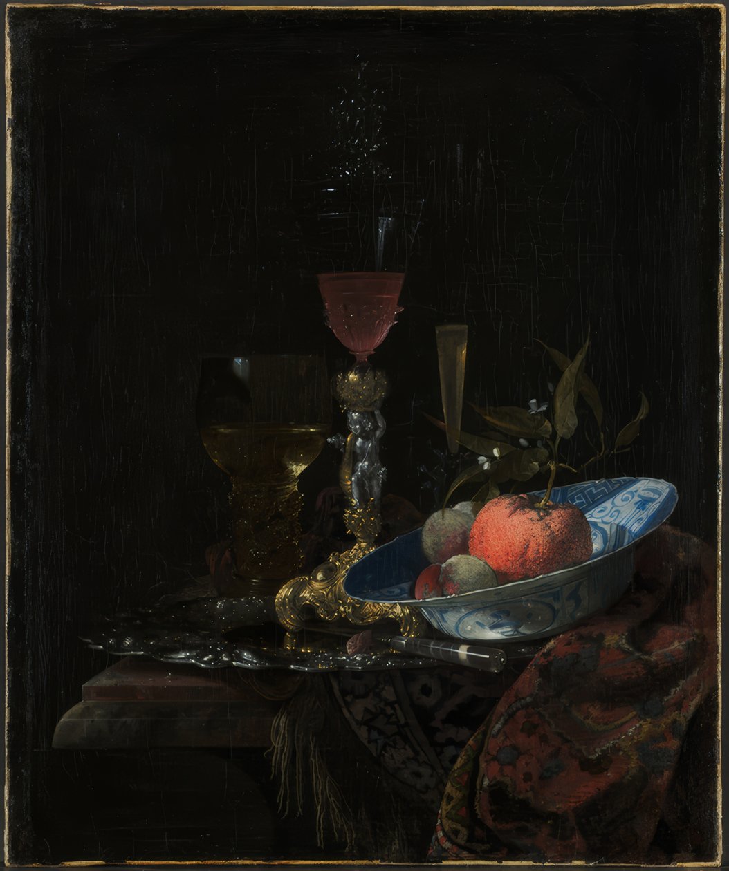Verre à vin et coupe de fruits - Willem Kalf
