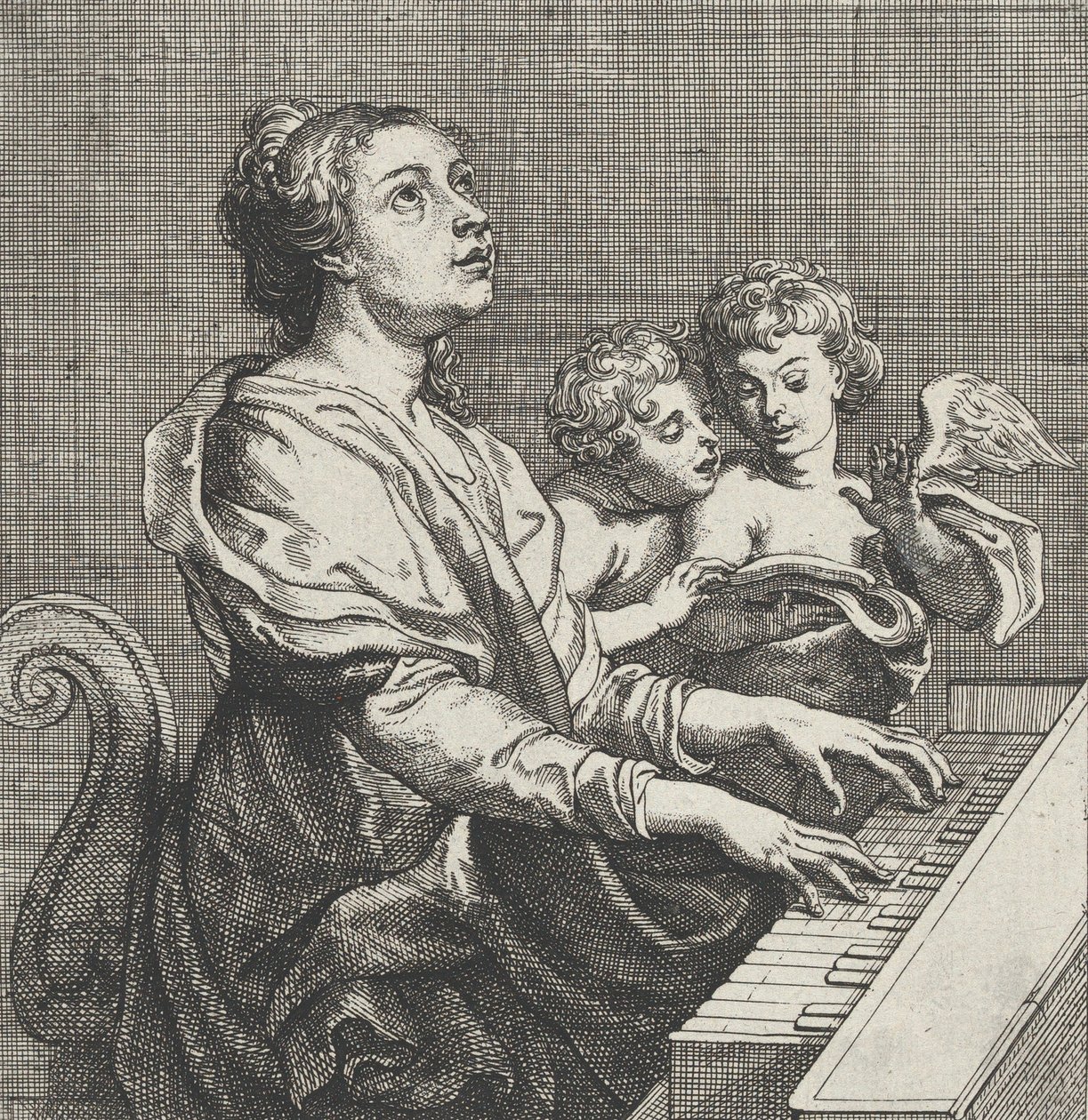 Sainte Cécile jouant de l