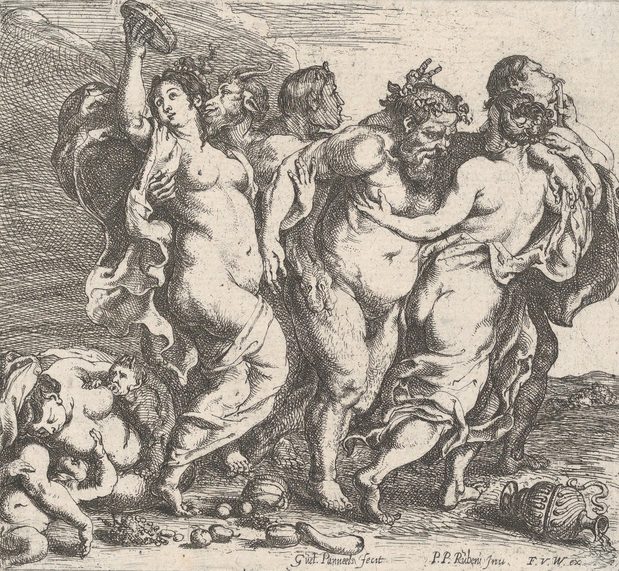 Le Silène ivre, accompagné de nymphes et de satyres, 1632 - Willem Panneels