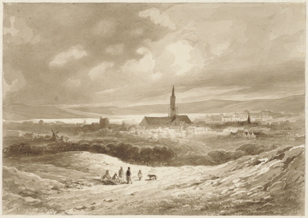 Vue des collines sur une ville au bord d