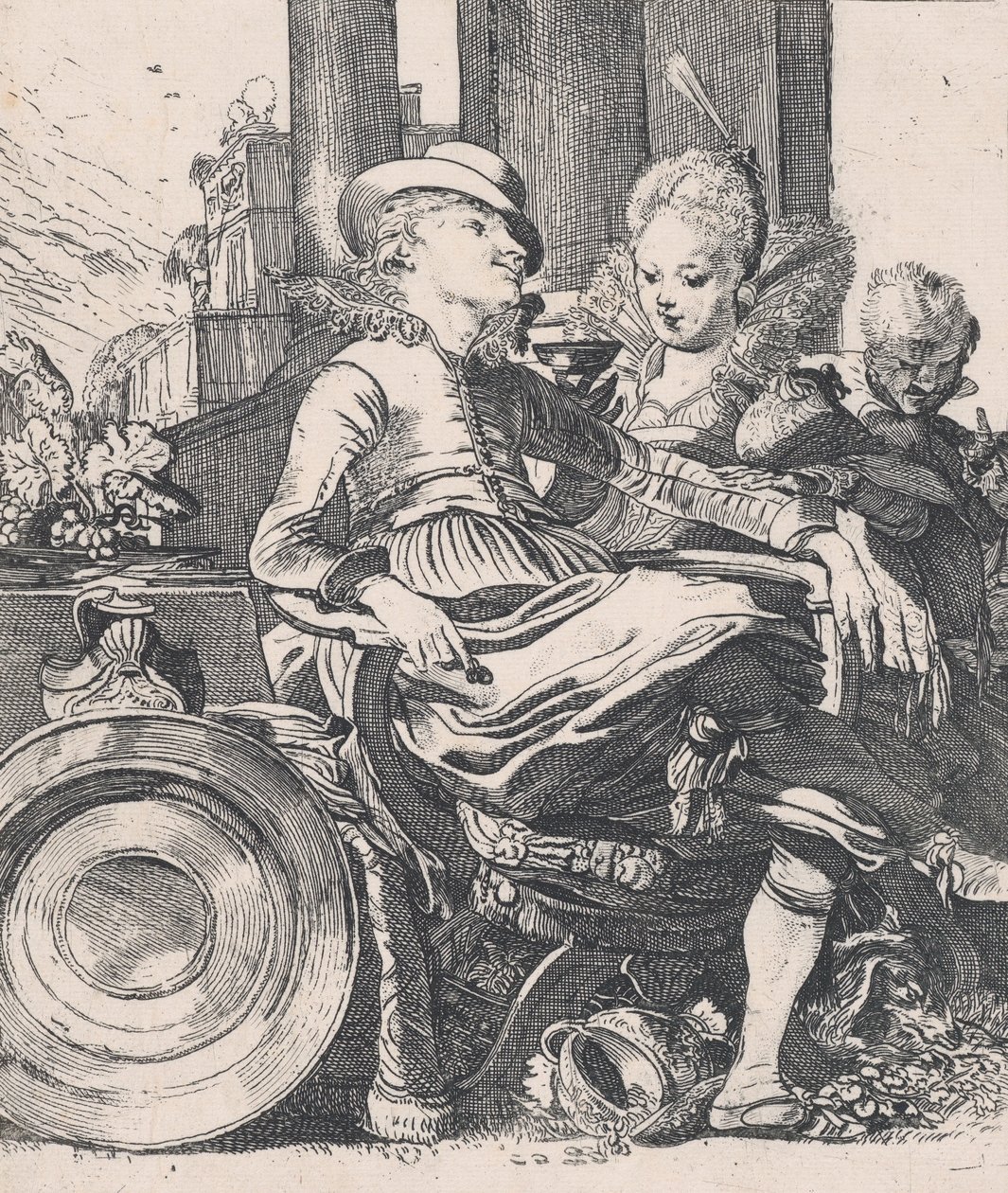 Le couple amoureux : Lucelle et Ascagnes, 1616 - Willem Pietersz. Buytewech