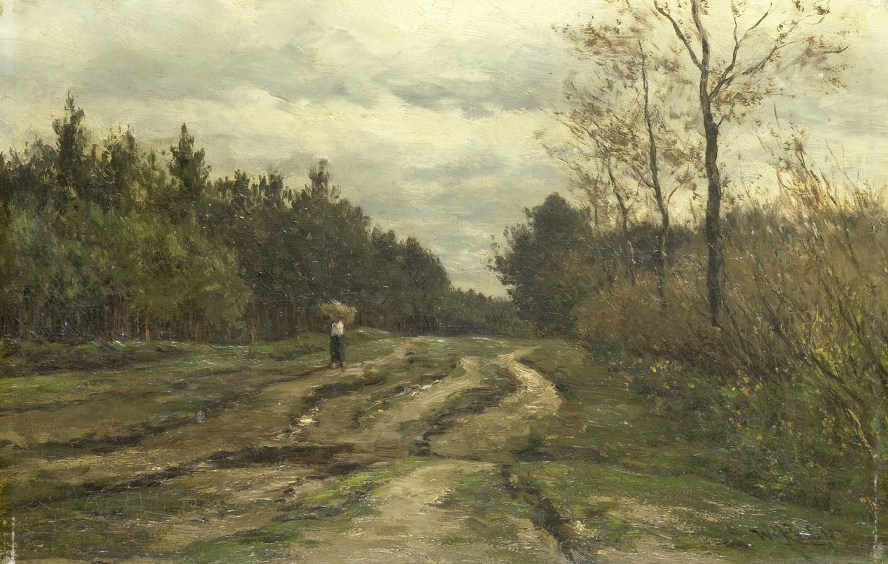 Route de campagne près de Laren (province de Hollande-Septentrionale) - Willem Roelofs (I)