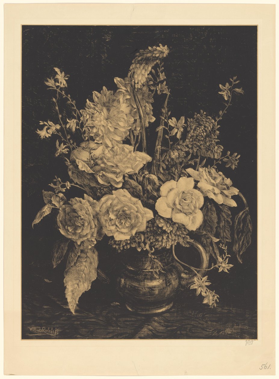 Fleurs dans un vase - Willem Roelofs (II) (signed by artist)
