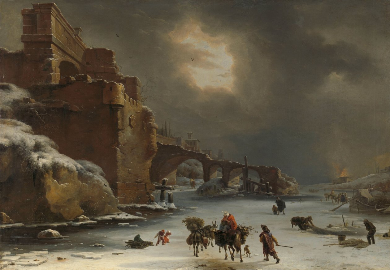 Murs de la ville en hiver - Willem Schellinks
