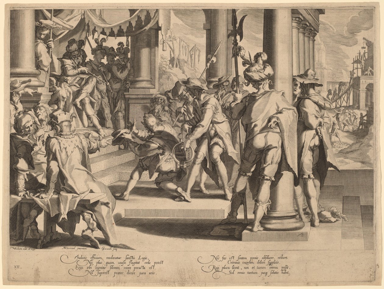 Allégorie de la justice - Willem Swanenburgh, after Joachim Anthonisz Wtewael