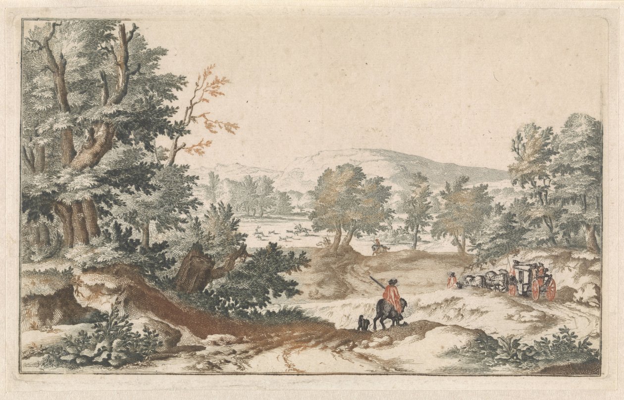 Paysage boisé avec un chemin - Willem Swidde