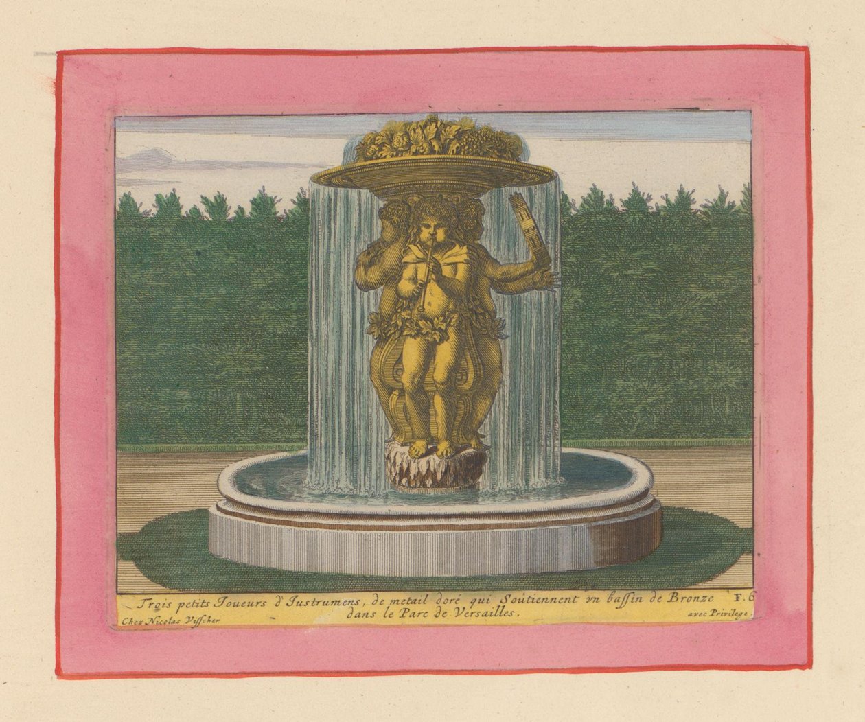 Brunnen mit einer Statue von drei Musikern, die eine Schale über ihren Köpfen tragen - Willem Swidde