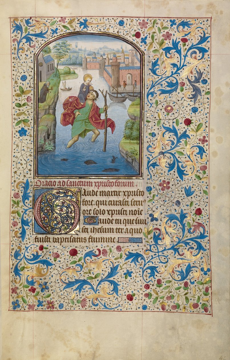 Heiliger Christophorus trägt das Christuskind - Willem Vrelant