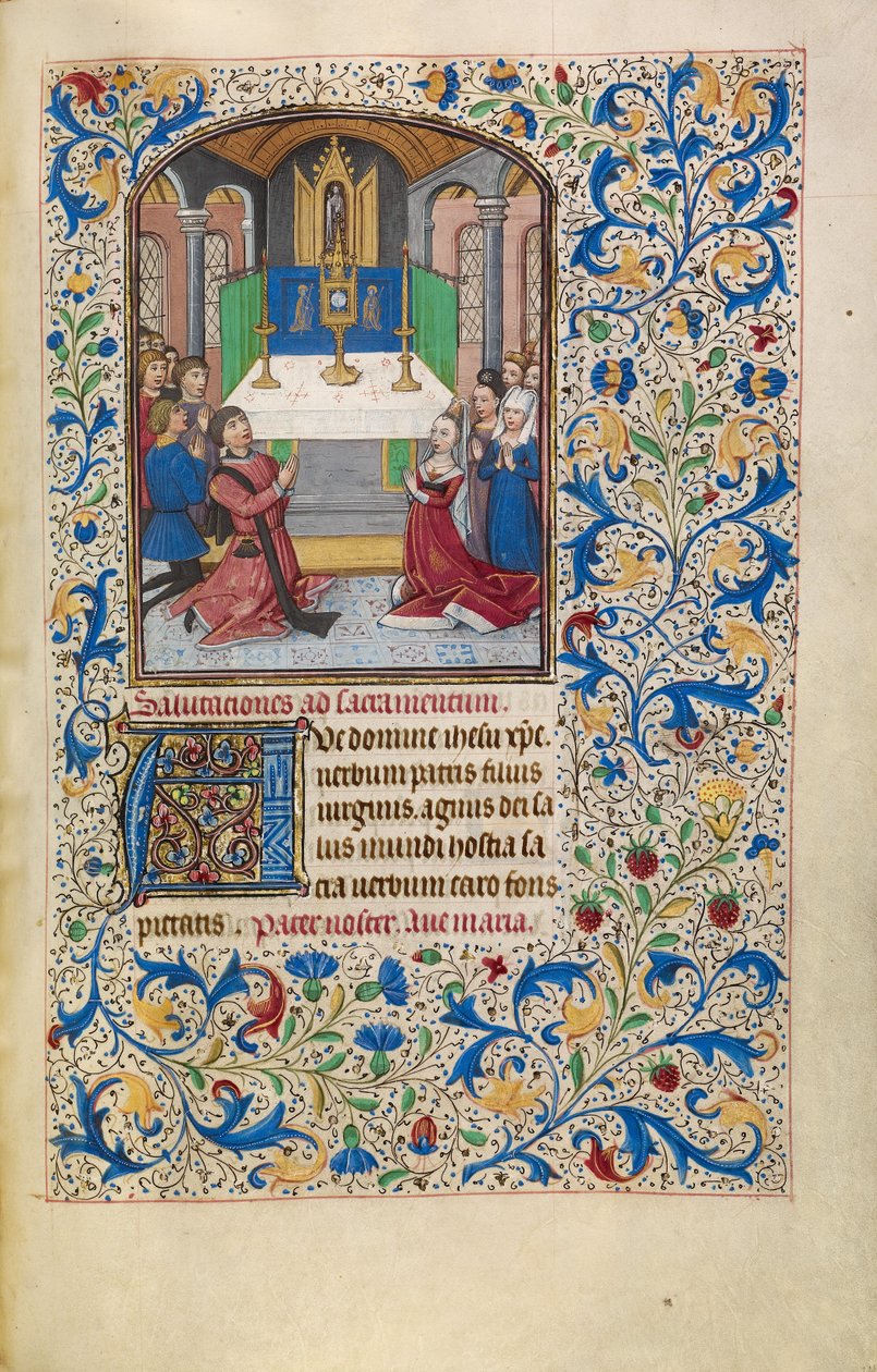 Die Anbetung der Eucharistie - Willem Vrelant