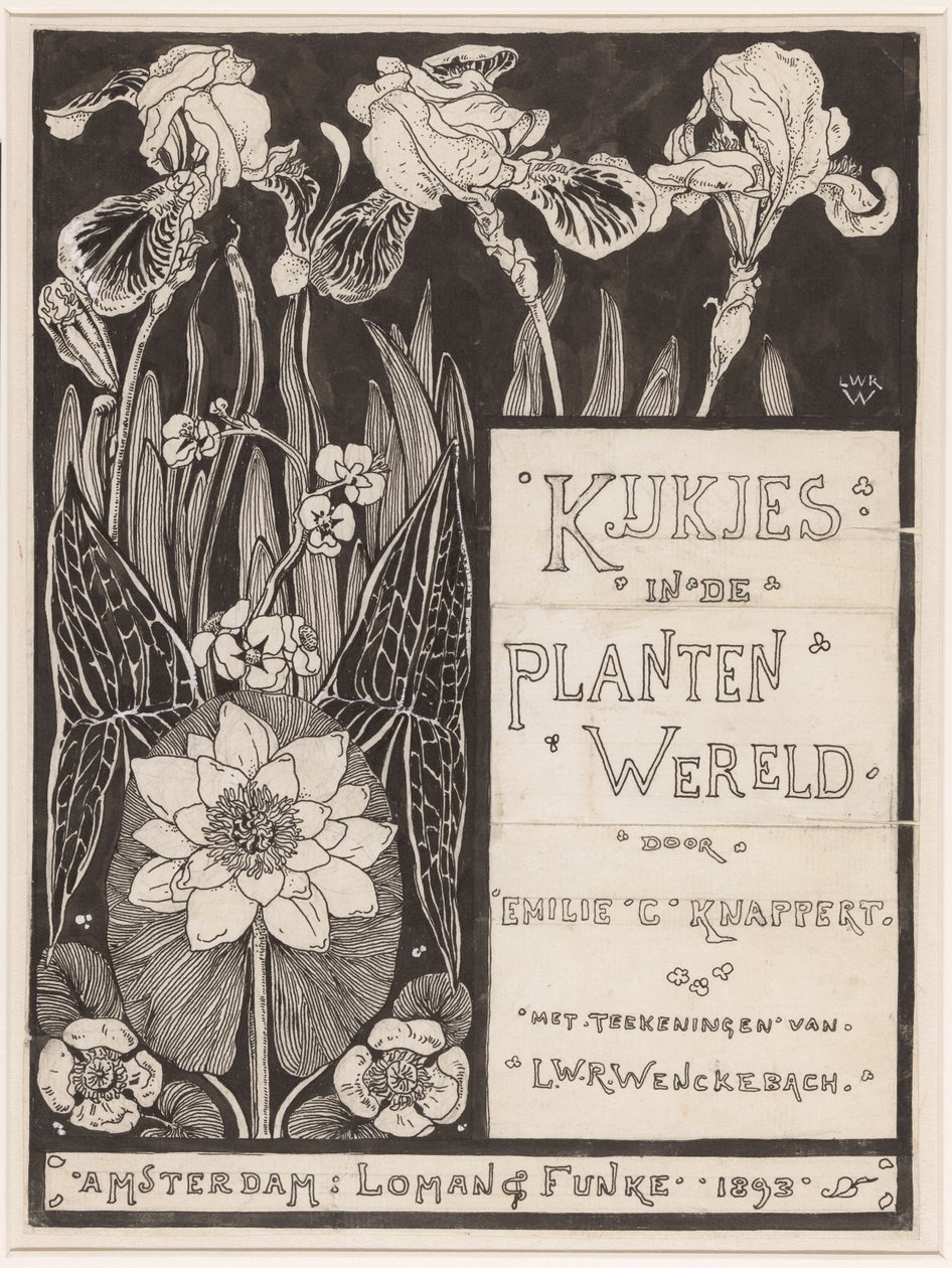 Conception de couverture pour : Knappert, Emilie C., Regards sur le monde des plantes, 1893 - Ludwig Willem Reymert Wenckebach