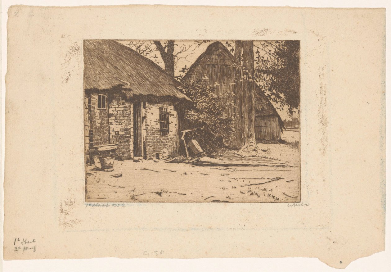 Ferme avec grange en Brabant - Willem Witsen (signed by artist)