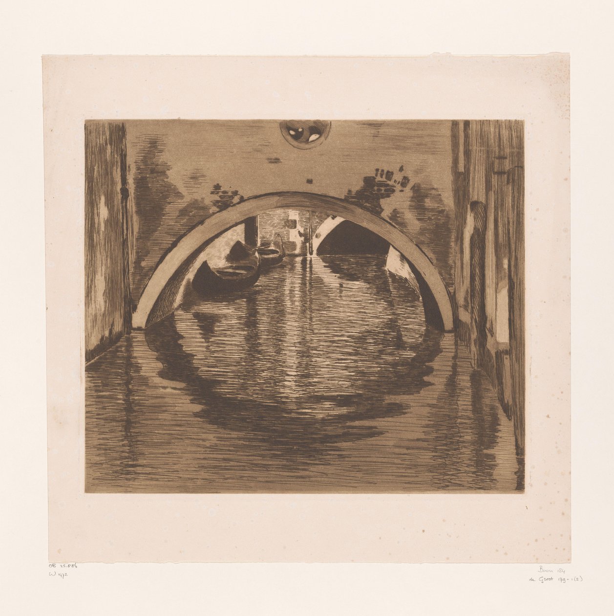 Vue sous un pont avec deux barques - Willem Witsen (signed by artist)