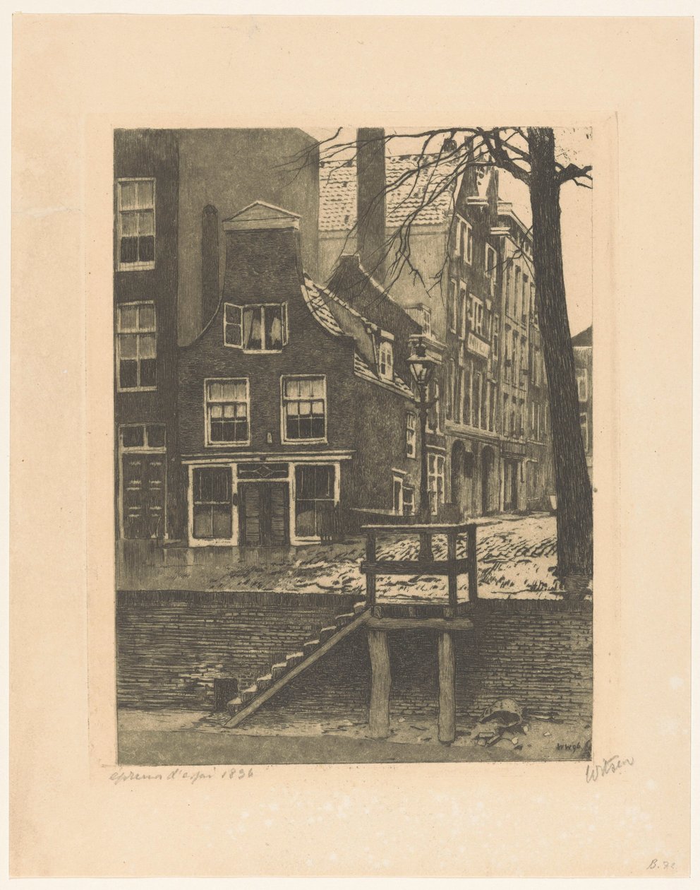 Vue sur la Bierhaven et la Oranjestraat à Rotterdam - Willem Witsen (signed by artist)