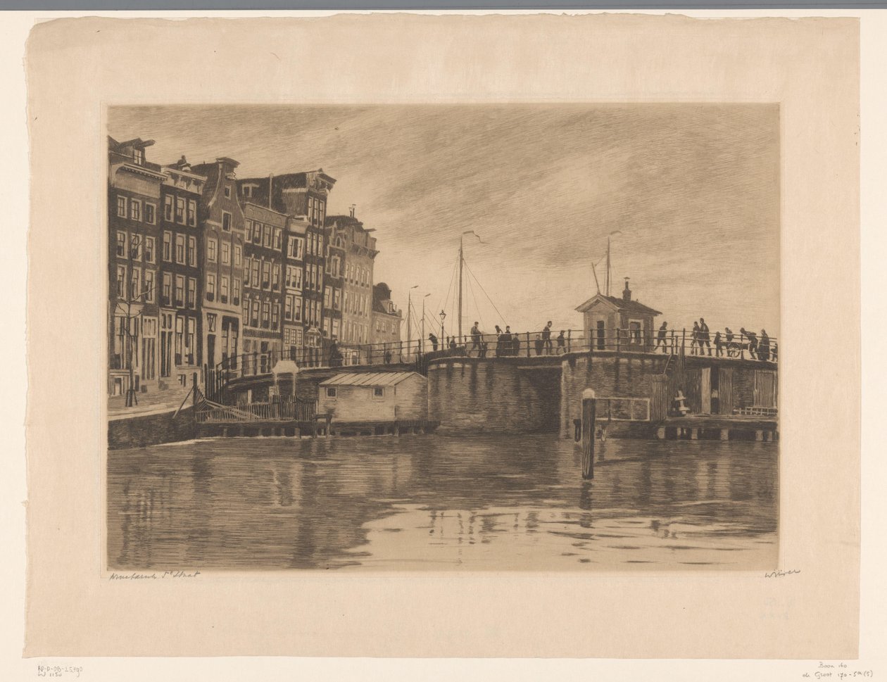 Vue sur la Kraansluis à Amsterdam - Willem Witsen (signed by artist)
