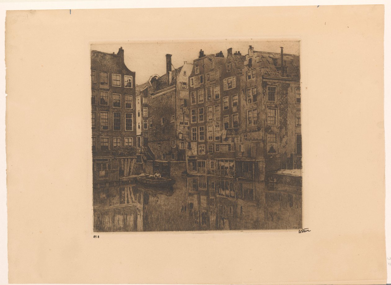 Oudezijds Voorburgwal et Oudezijds Kolk à Amsterdam - Willem Witsen (signed by artist)